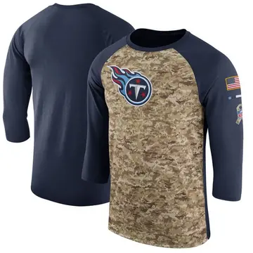 Camo/Navy Men's Tennessee Titans Legend Salute to Service 2017 Sideline Performance Three-Quarter Sleeve T-Shirt