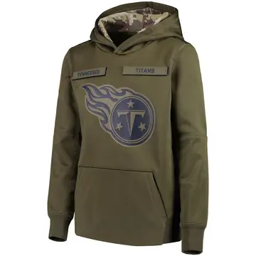Green Youth Tennessee Titans 2018 Salute to Service Pullover Performance Hoodie