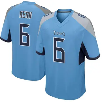 Light Blue Men's Brett Kern Tennessee Titans Game Jersey